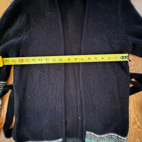 Vintage M Missoni black lightweight sweater cardigan with teal accents US 2 - Picture 16 of 16